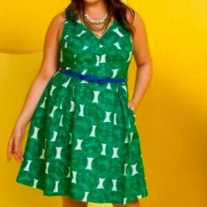 ModCloth "All Day Elan" Dress Green A-Line Dress